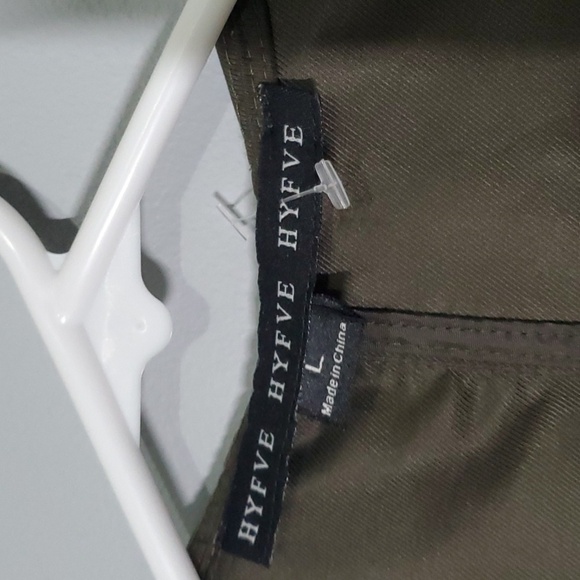 Hyfve jacket women's size large green long modest zippered fabric hooded cinch - Picture 4 of 8